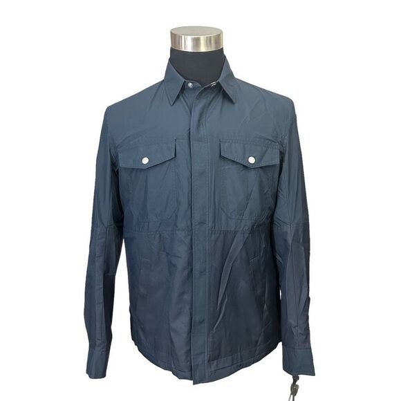 ARMANI EXCHANGE BLUE Collared Overcoat Sustainable‎ Fabric size Small NEW - Picture 1 of 8